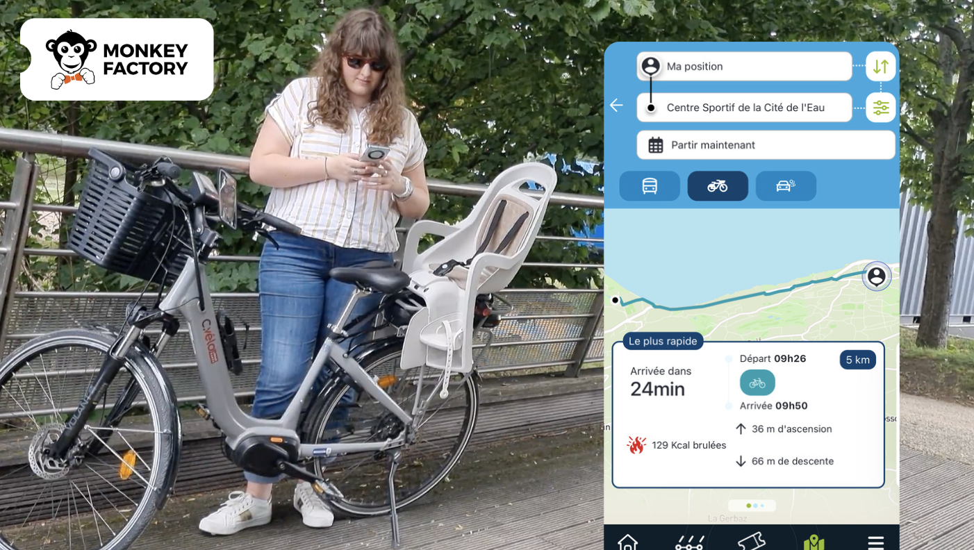 [Vidéo] Calcul d’itinéraire à vélo : MaaSify peut maintenant indiquer le dénivelé, le pourcentage de piste cyclable ou encore les calories brûlées sur une recherche.