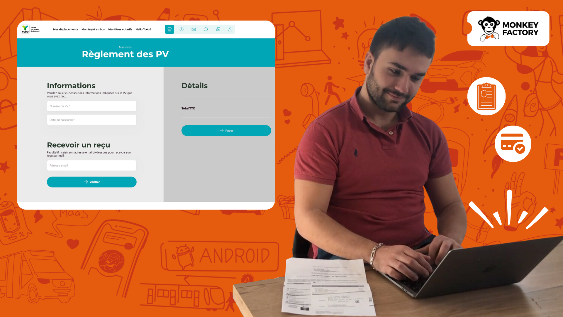 Le règlement des PVs directement en ligne, avec ou sans compte utilisateur.